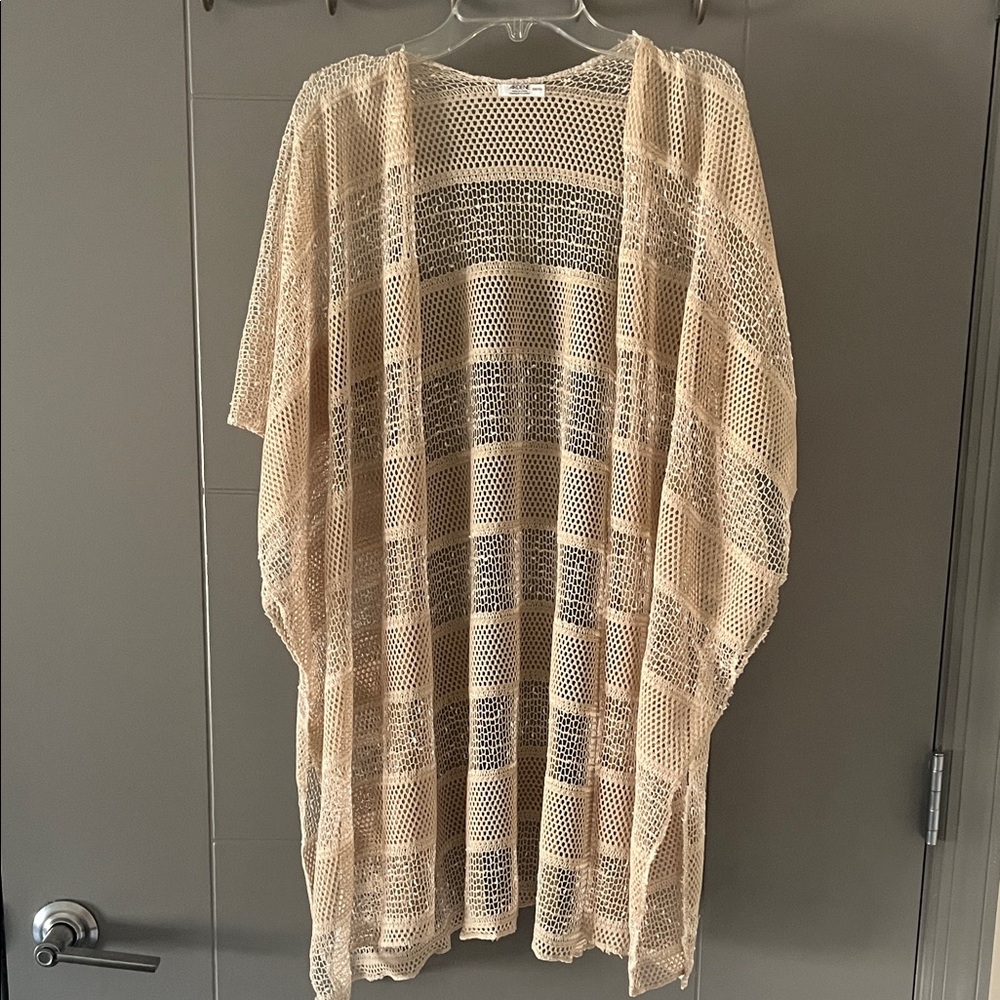 Beige Open-Knit Women's Sweater